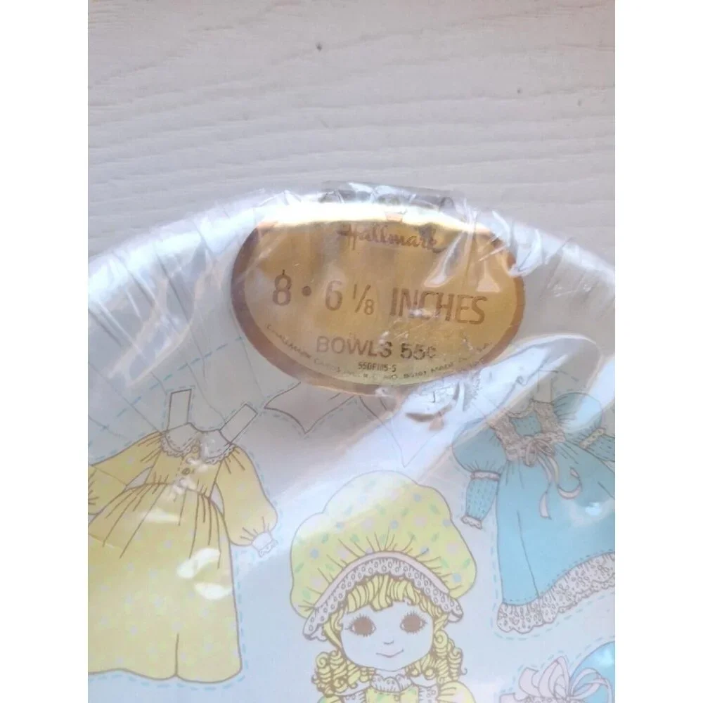 Hallmark Paper Doll 8 Party Bowls Vintage Sealed 6 1/8